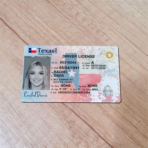 Editable Blank Texas Drivers license template