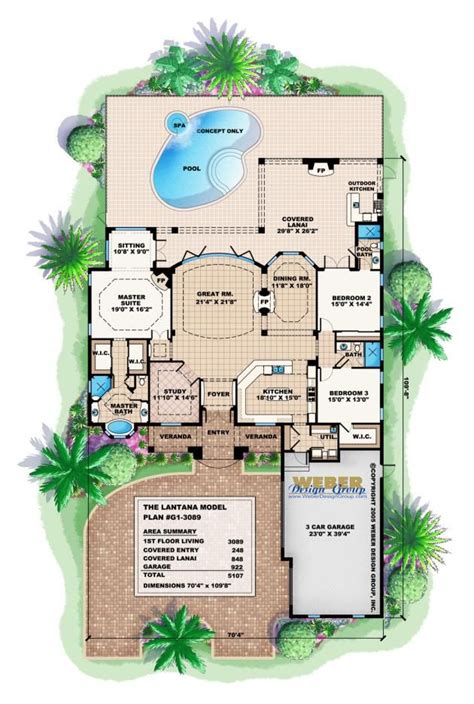 Southern Style House Plan: One Story Home Floor Plan, Unique Layout ...