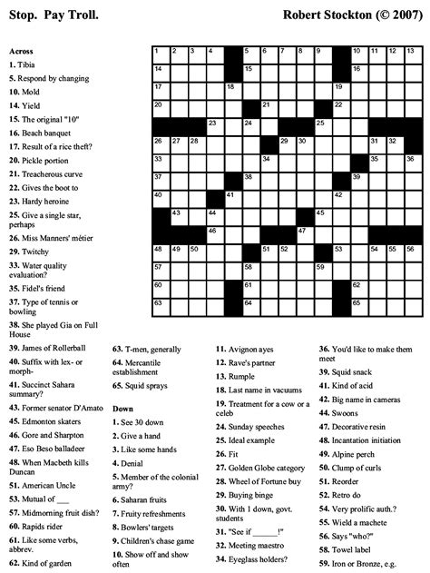 Crosswords Printable - Printable Crossword Puzzles