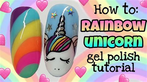 🌈 RAINBOW UNICORN 🦄 | Gel polish | NAIL ART | Rainbow nails 🌈 - YouTube