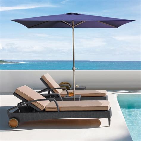 Topcraft 10-ft Aluminum Rectangular Blue Push-button Tilt Market Patio Umbrella in the Patio ...