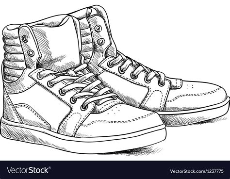 Sketch shoes Royalty Free Vector Image - VectorStock