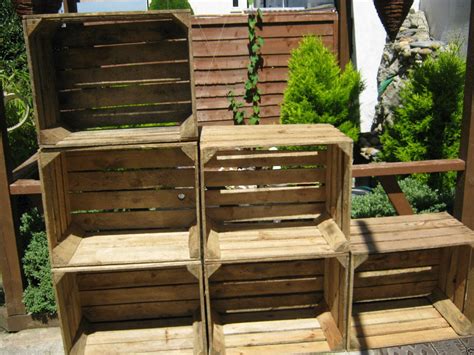 6 x Vintage Rustic European Wooden Apple Crates, ideal storage boxes ...