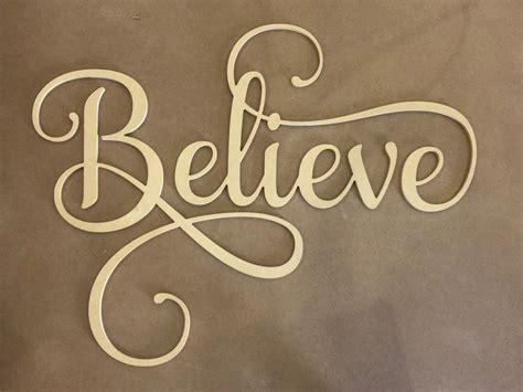 Believe Huge Cursive Script Wall Sign Not Painted Wood Cut | Etsy