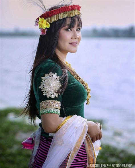 A traditional Manipuri costume... - People of Northeast India