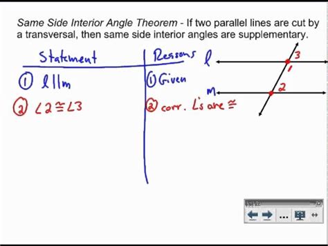 Paragraph Proof For Same Side Interior Angles Theorem | Brokeasshome.com