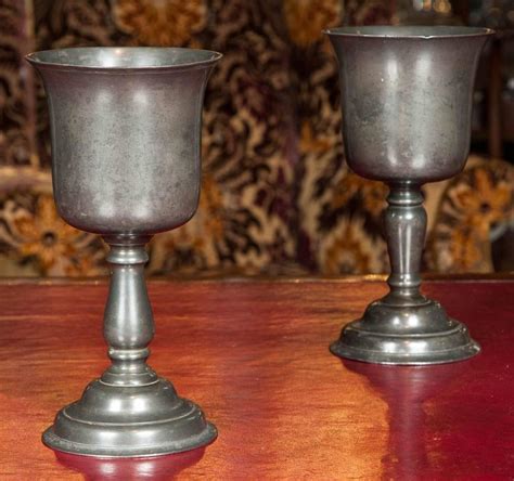 Pair of 18th Century Pewter Cups For Sale at 1stDibs