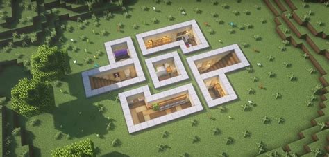 Minecraft Underground Base with Windows Ideas and Design