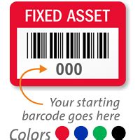 FoilGuard Fixed Asset Metal Barcode Pre-Numbered Labels, SKU: AT-B-FIXEDASSET