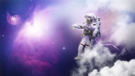 Astronaut Wallpaper 4K, Nebula, Clouds, Space Travel