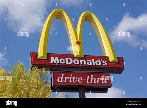 McDonald's Sign, Drive-Thru, Canada Stock Photo - Alamy