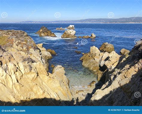 Rocky Coastline Point Lobos California Stock Image - Image of shoreline ...