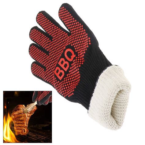 Gloves Heat Resistant Silicone Gloves Kitchen BBQ Oven Cooking Mitts ...