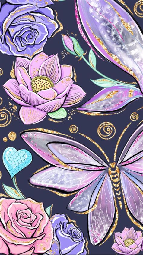 Flowery Wallpaper, Butterfly Wallpaper, Pattern Wallpaper, Art Wallpaper, Phone Screen Wallpaper ...