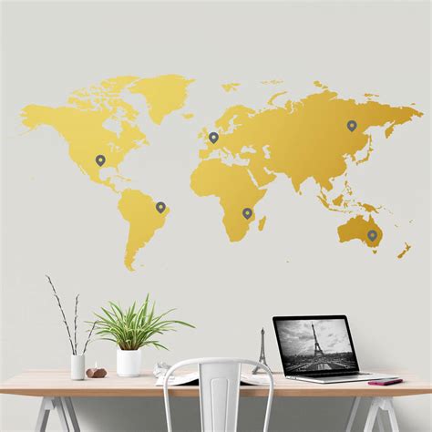 World Map Wall Sticker By SirFace Graphics | notonthehighstreet.com