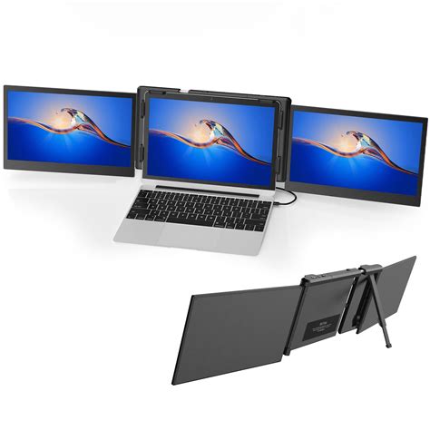 BQAA 13.3" Portable Dual Triple Portable Monitor for Laptop, Support M1 MacBook Laptop Screen ...