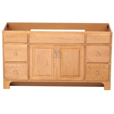 Design House Richland 60 in. W x 21 in. D Unassembled Vanity Cabinet Only in Nutmeg Oak-530436 ...