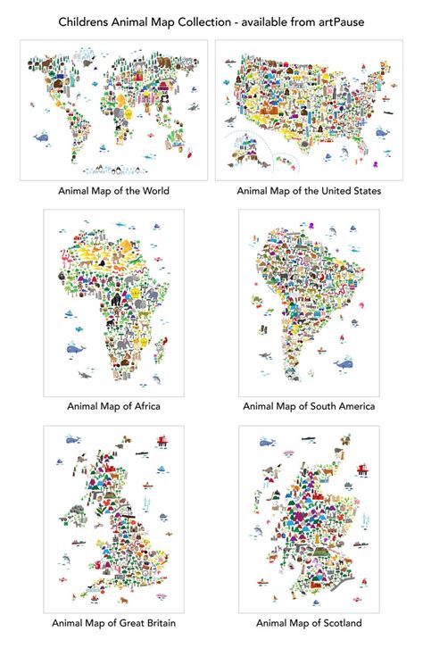 Animal Map of the United States Map for Children and Kids | Etsy