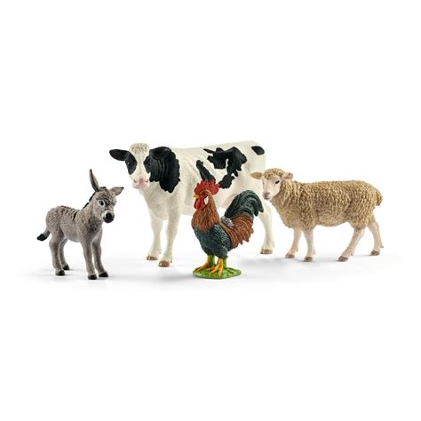 Schleich Farm World, Farm World Starter Set (Cow, Donkey, Rooster ...