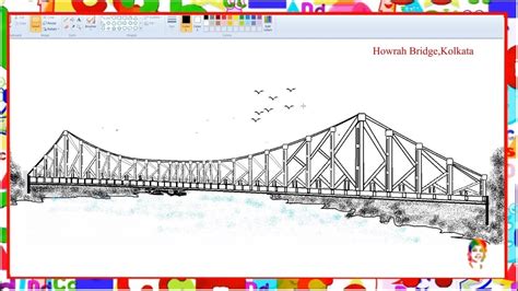 How to draw Howrah bridge Kolkata - Learn By Art - YouTube