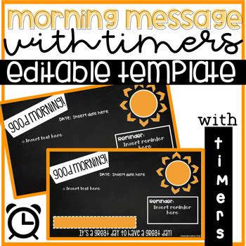 EDITABLE Morning Meeting/Morning Message PowerPoint Template with Timer