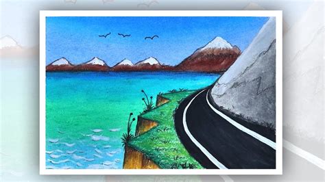 Mountain side road drawing with oil pastels, Easy Oil Pastel Drawing for... in 2020 | Drawing ...