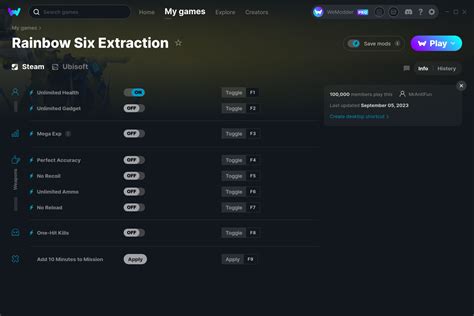 Rainbow Six Extraction Cheats and Trainer for Steam - Trainers - WeMod Community