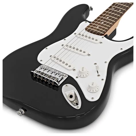 Squier by Fender Mini Stratocaster, E-Gitarre in 3/4-Größe, schwarz ...