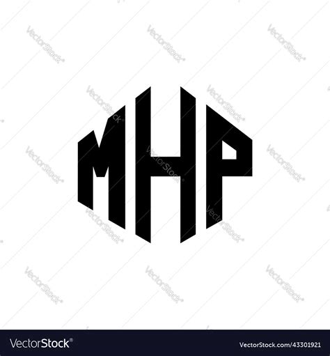 Mhp letter logo design with polygon shape Vector Image