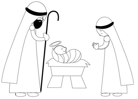 How to Draw Cartoon Nativity Scene with Baby Jesus in Manger with Mary and Joseph – How to Draw ...