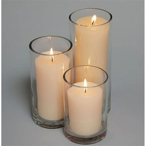 3" Ivory Pillar Candles & 4" Cylinder Vases (36 Candles + 36 Vases) - Walmart.com - Walmart.com