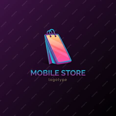 Free Vector | Mobile store logo design