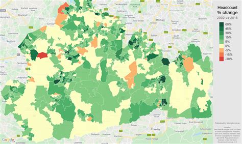 Surrey population growth rates.