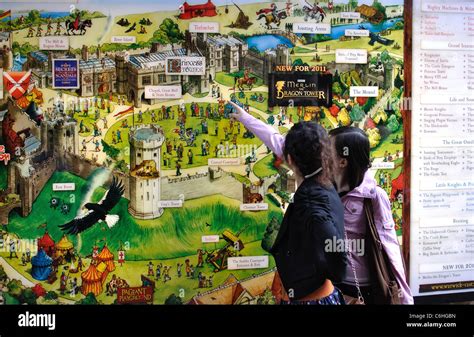 Visitors map at Warwick Castle, UK Stock Photo - Alamy