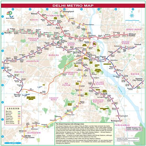 Large detailed metro map of Delhi city | Delhi | India | Asia ...