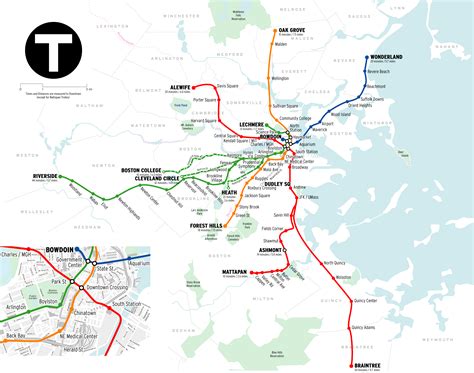 Metro map of Boston. Metro maps of United States. — Planetolog.com