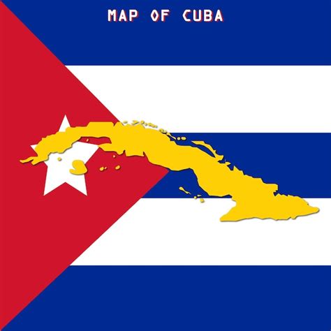 Premium Vector | Vector map of cuba with flag background