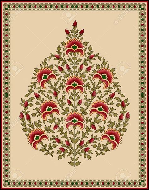 Seamless Indian Mughal Flower Motif