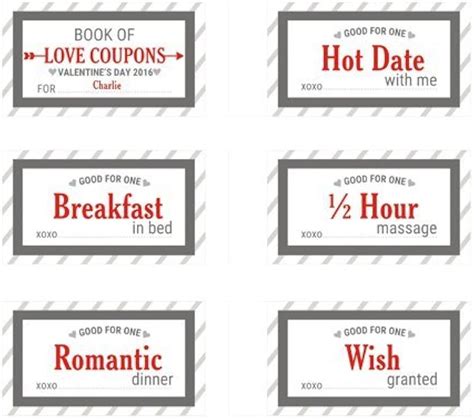 Love Coupon Book, Printable Love Coupons, Romantic Gift For Him, Sexy ...