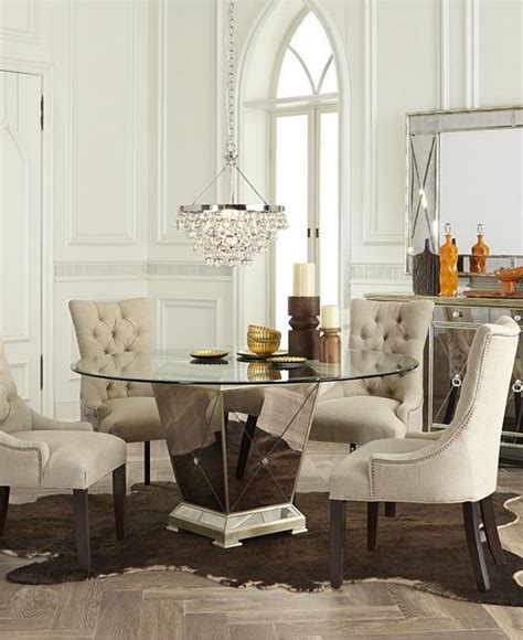 Marais Dining Room Furniture Collection, Mirrored - Furniture - Macy's | Round dining room ...