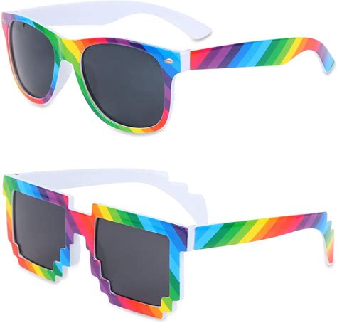 2 PCS Rainbow Sunglasses Men Women Unisex Classic Trendy Sunglasses Oval Square UV400 Sunglasses ...