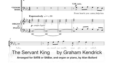 The Servant King (Graham Kendrick) arranged for SATB or SABar with ...