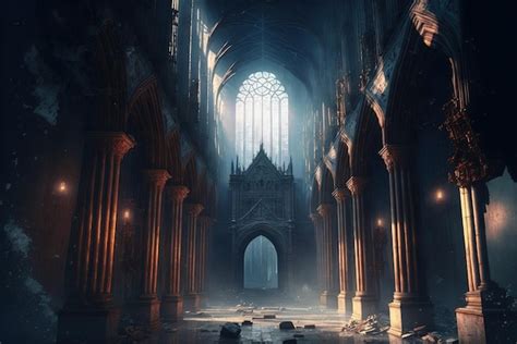 Premium Photo | Gothic cathedral interior