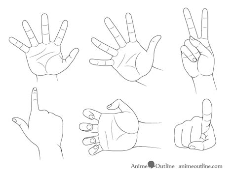 How to Draw Hand Poses Step by Step - AnimeOutline