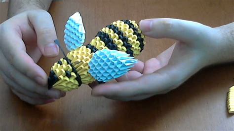 How to make 3d origami Honey- Bee part 2 - YouTube