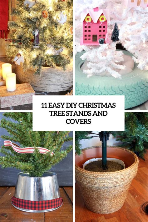 11 Easy DIY Christmas Tree Stands And Covers - Shelterness