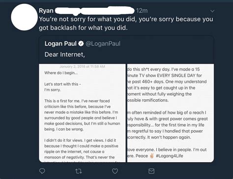 Sums up Logan Paul’s apology in a sentence. : r/quityourbullshit