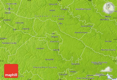 Physical Map of Henrico County