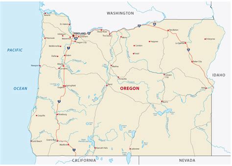 Map of Oregon - Guide of the World