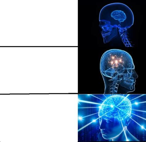 Galaxy Brain (3 brains) - Meme Template - MeMesPortal